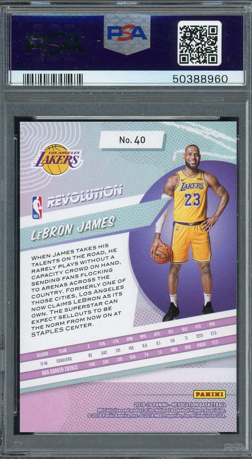 LeBron James 2018 Panini Revolution Basketball Card #40 Graded PSA 10 GEM MINT - Image 2